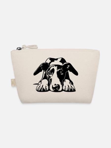 Galgo Head with Paws - Organic Pouch - nature - Front