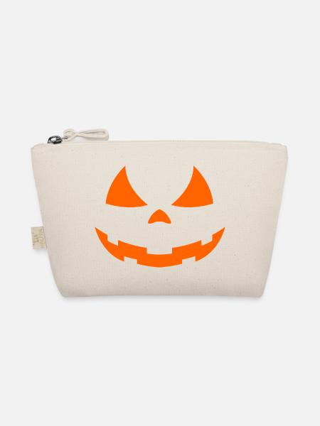 Pumpkin Halloween Face - Organic Pouch - nature - Front