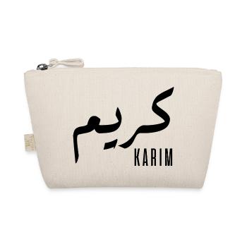 Karim name in Arabic - Organic Pouch - nature - Front