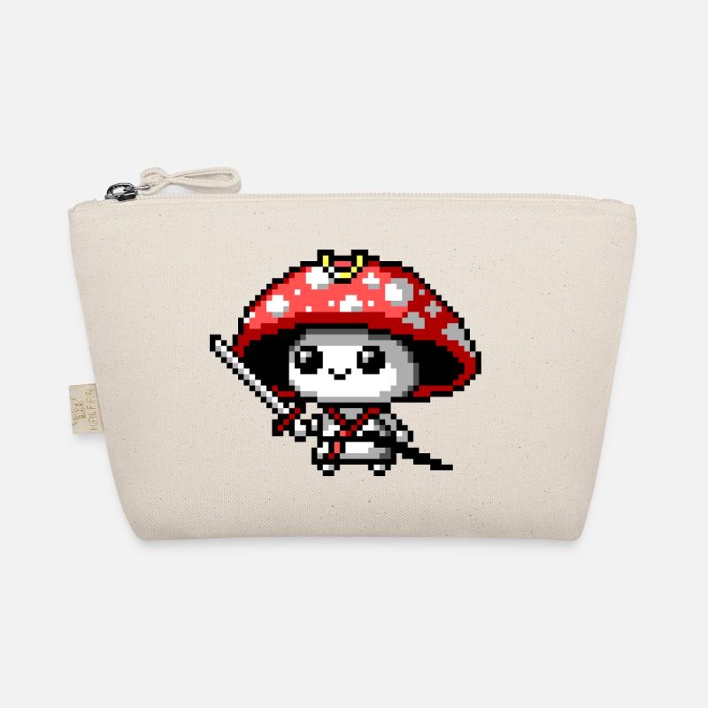 8bit Mushroom Samurai Organic Pouch