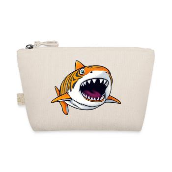 Playful Cartoon Shark - Organic Pouch - nature - Front