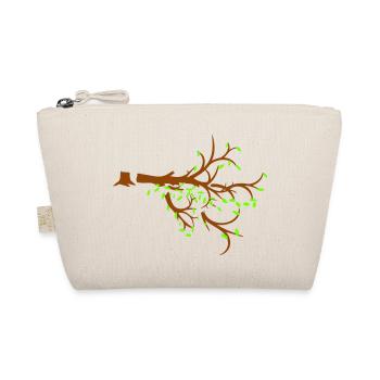 Felled Lumberjack Tree Forest Sapling Silhouette - Organic Pouch - nature - Front