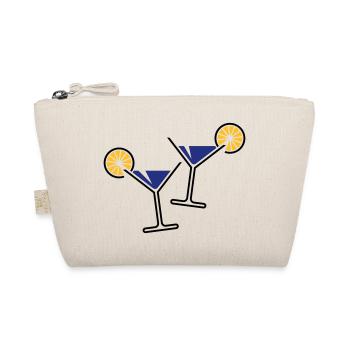 2 Cocktail Glasses / Martini / Cheers + (Blue) - Organic Pouch - nature - Front