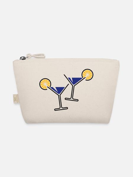 2 verres à cocktail / cocktail / martini + (bleu) - Trousse biologique - nature - Devant