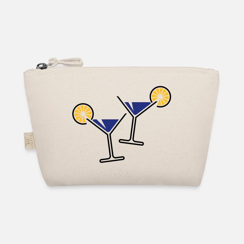 2 Cocktail Glasses / Martini / Cheers + (Blue) Organic Pouch