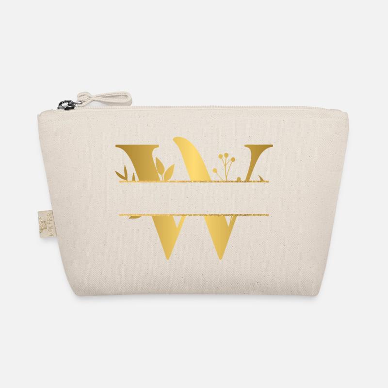 Personalized floral gilt letter w - gift idea Organic Pouch