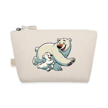 Polar bear mother with child frolicking - Organic Pouch - nature - Front