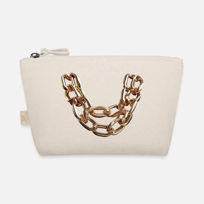 Shiny gold bold chain Organic Pouch