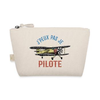 J'peux pas je pilote - Cadeau rétro avion - Trousse biologique - nature - Devant