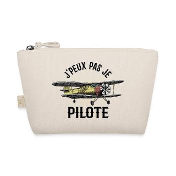J'peux pas je pilote - Cadeau rétro avion - Trousse biologique - nature - Devant