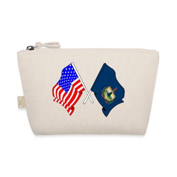 Flagge der USA und des Bundesstaates Vermont gekreuzt - Bio-Täschchen - Natur - Vorne
