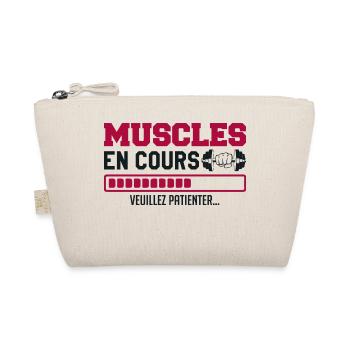 Muscles in progress... bodybuilding funny humor - Organic Pouch - nature - Front
