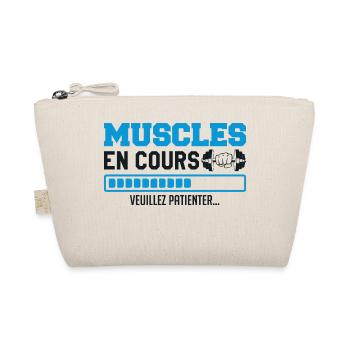 Muscles in progress... bodybuilding funny humor - Organic Pouch - nature - Front