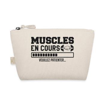 Muscles in progress... bodybuilding funny humor - Organic Pouch - nature - Front