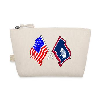Flagge der USA und des Bundesstaates Wyoming gekreuzt - Bio-Täschchen - Natur - Vorne