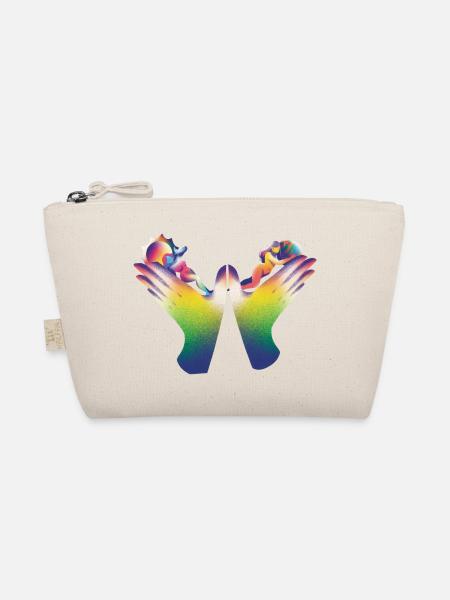 Rainbow Hands of Care - Organic Pouch - nature - Front