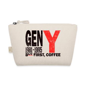 Gen Y Millennial Coffee First Chemise - Trousse biologique - nature - Devant