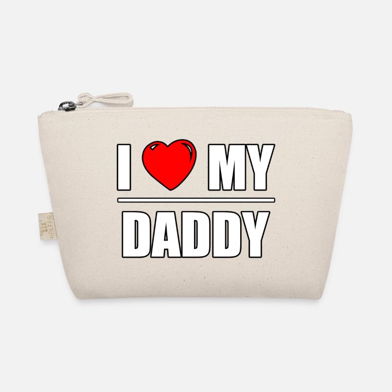 Schrift Design "I love my Daddy" - Bio-Täschchen - Natur