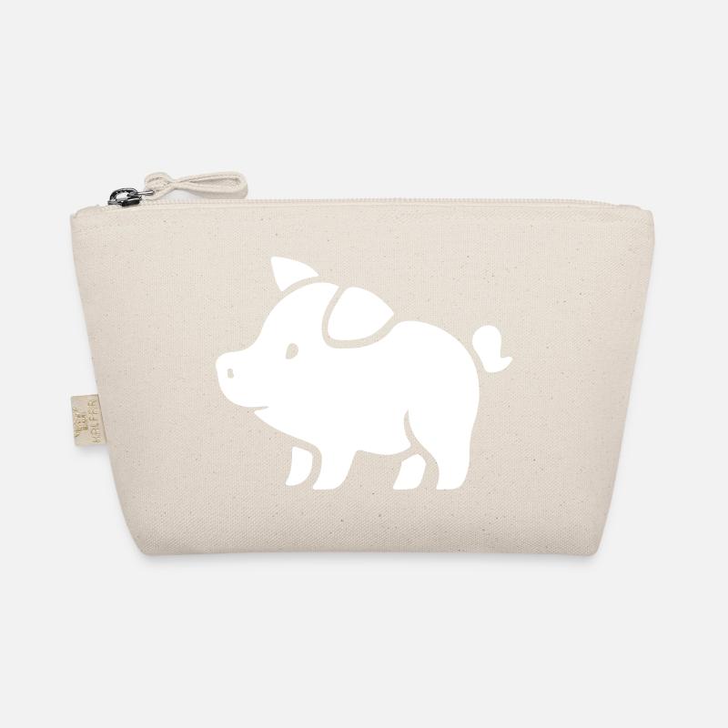 Schweinchen Sau Eber - Bio-Täschchen - Natur
