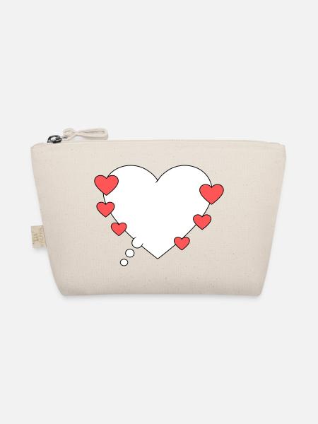 Thought bubble with hearts - Organic Pouch - nature - Front