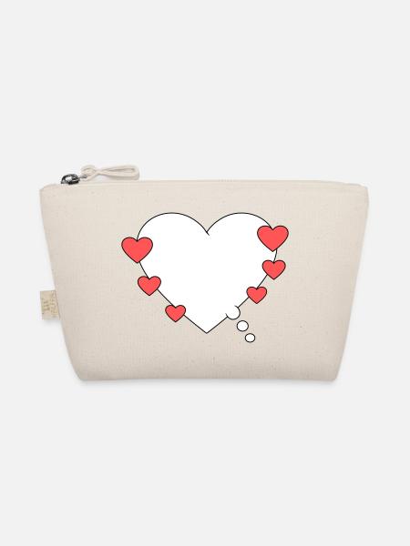 Thought bubble with heart - Organic Pouch - nature - Front