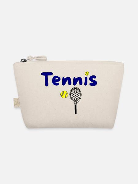 Tennis design with ball and racket - Organic Pouch - nature