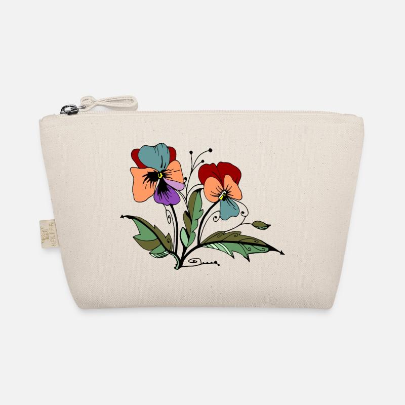Bee Flowers on a Black Background Organic Pouch