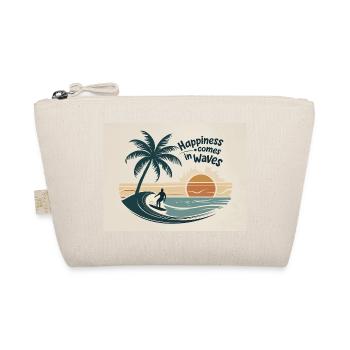 Surfer riding wave with sunset by the sea - Organic Pouch - nature - Front