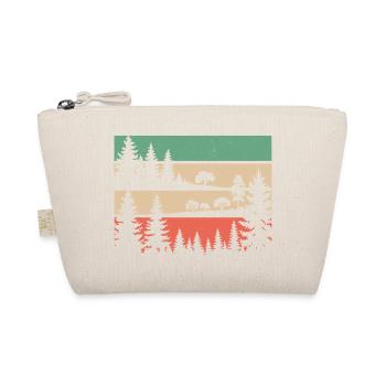 Retro forest nature silhouette trees motif hiking - Organic Pouch - nature - Front