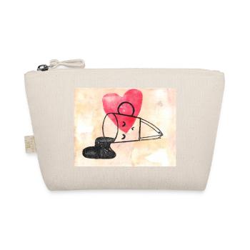 Heart Motif with Line Art Coffee Mug in Love - Organic Pouch - nature - Front