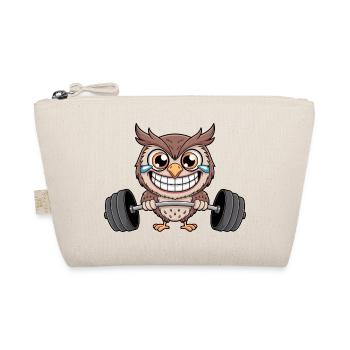 Strong owl with dumbbell fitness weightlifter - Organic Pouch - nature - Front