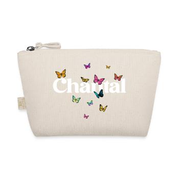 Beautiful girl name with butterflies CHANTAL - Organic Pouch - nature - Front