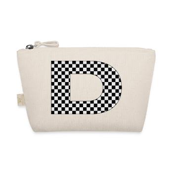 Motif à carreaux avec lettre D - Trousse biologique - nature - Devant