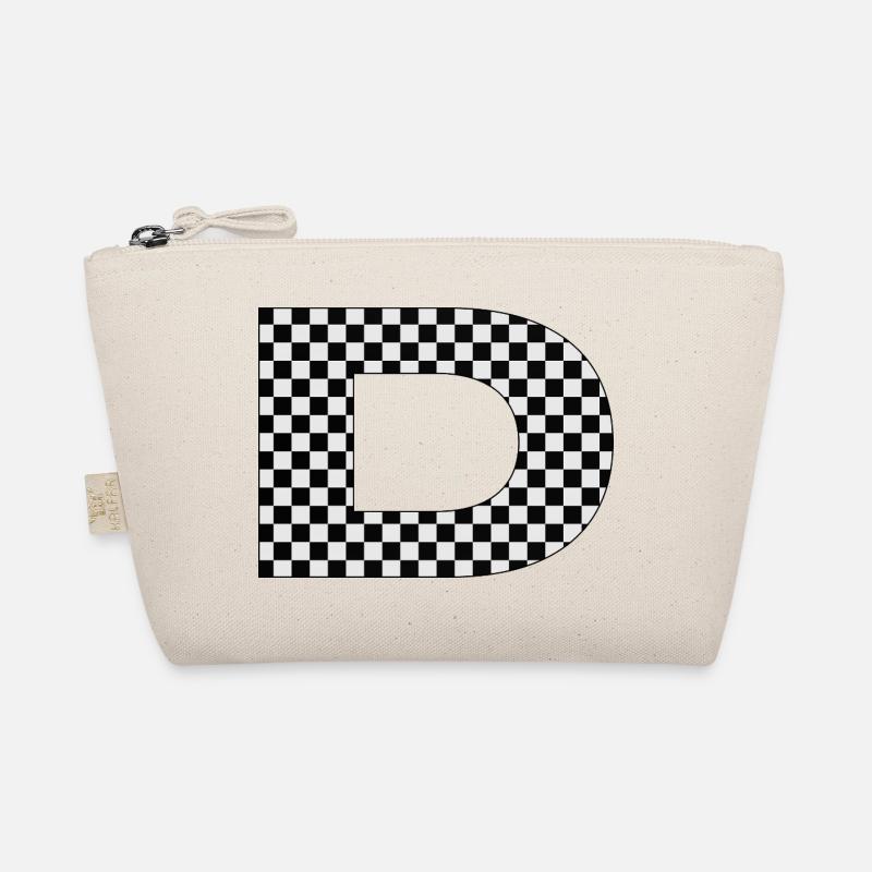 Checkered Muster mit Buchstaben D Bio-Täschchen