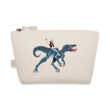 Adventurous Dinosaur Rider - Organic Pouch - nature - Front