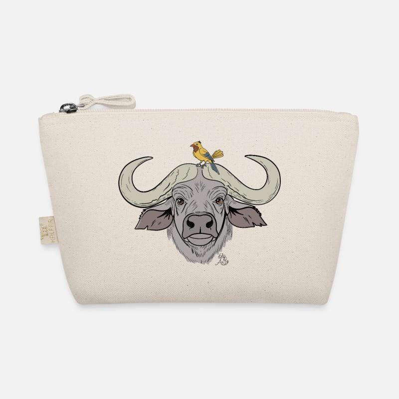 Stämmiger Büffel mit Singvogel Bio-Täschchen