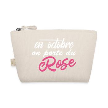 Im Oktober tragen wir Pink - Brustkrebs - Bio-Täschchen - Natur - Vorne