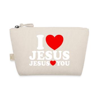 Ich liebe Jesus Jesus liebt dich Christlicher Glau - Bio-Täschchen - Natur - Vorne