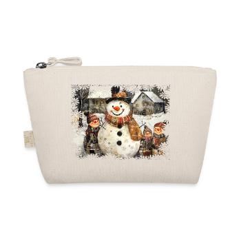 Charming winter snowman with children - Organic Pouch - nature - Front