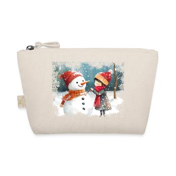 Joie d’hiver bonhomme de neige et enfant - Trousse biologique - nature - Devant
