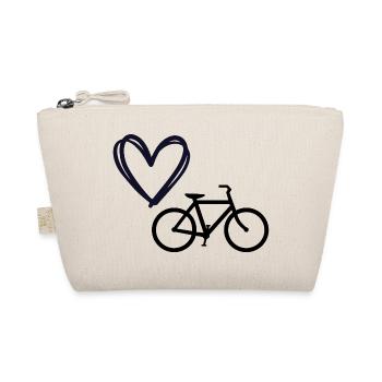 Vélo amour design avec cœur et vélo - Trousse biologique - nature - Devant