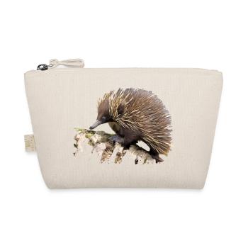 Igel in Aquarell auf Fels - Bio-Täschchen - Natur - Vorne