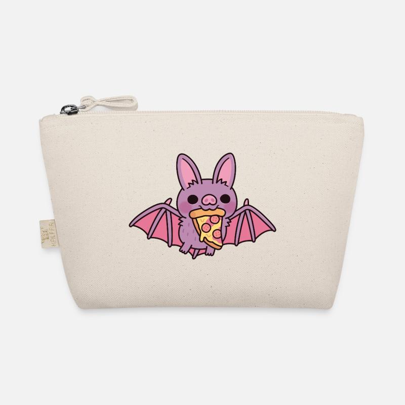 Cute Flying Vampire Bat With Pizza Organic Pouch
