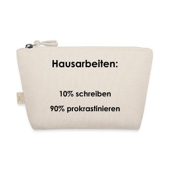 Unispruch "Hausarbeiten" Geschenk, Studenten - Bio-Täschchen - Natur - Vorne