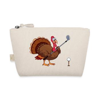 Funny Turkey Playing Golf Thanksgiving - Organic Pouch - nature - Front