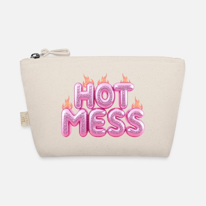 Hot Mess Pink 3D Bubble Typografie Bio-Täschchen