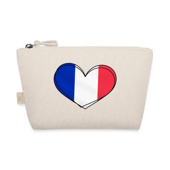 Cœur Tricolore France - Organic Pouch - nature - Front
