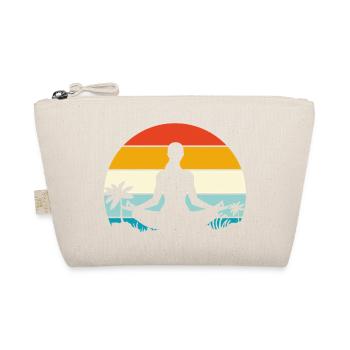 Yoga on the Beach Retro Meditation Design - Organic Pouch - nature - Front