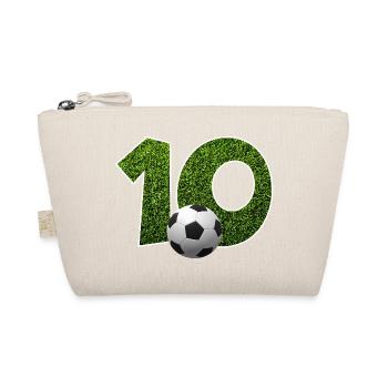 NR. 10 NUMMER 10 FUßBALL 10. GEBURTSTAG - Bio-Täschchen - Natur - Vorne