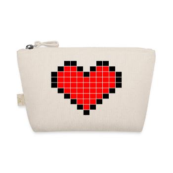 Pixel Art Heart - Organic Pouch - nature - Front